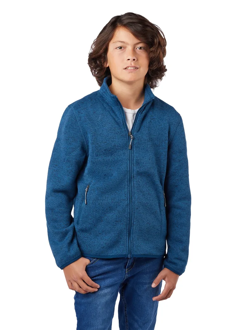 Boys' Ashton Sweater Knit Fleece Jacket