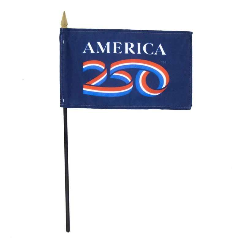 4" x 6" US 250th Anniversary Stick Flag