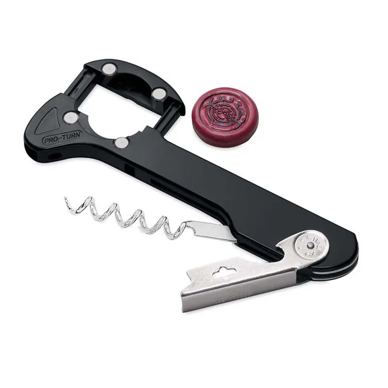 Wine Enthusiast Retractable Foil Cutter Corkscrew (Black)