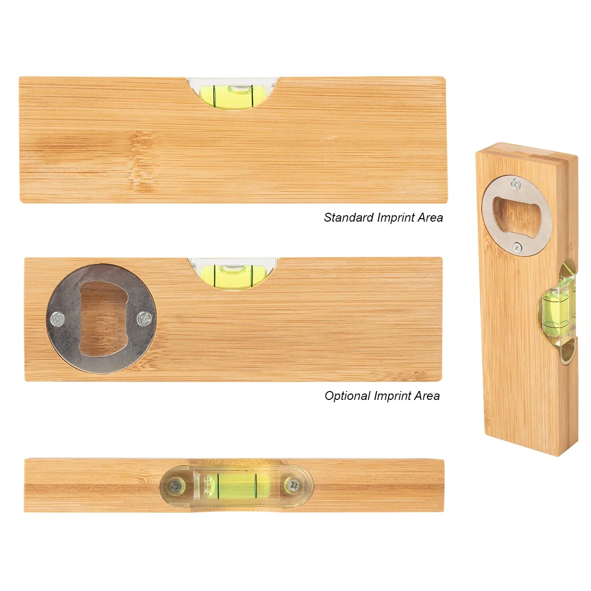 Bamboo Level With Bottle Opener view 2