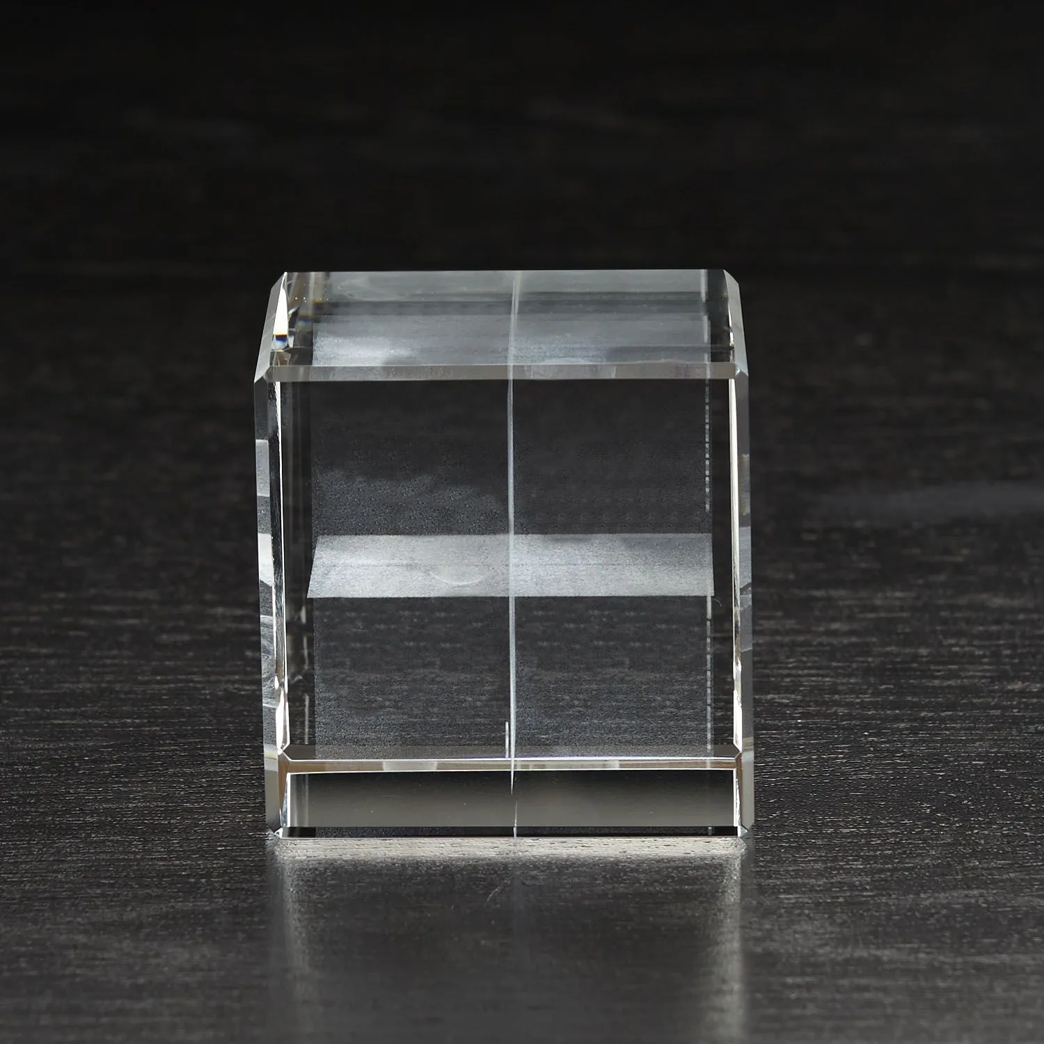Medium Flat Cube 3D Crystal Award view 3