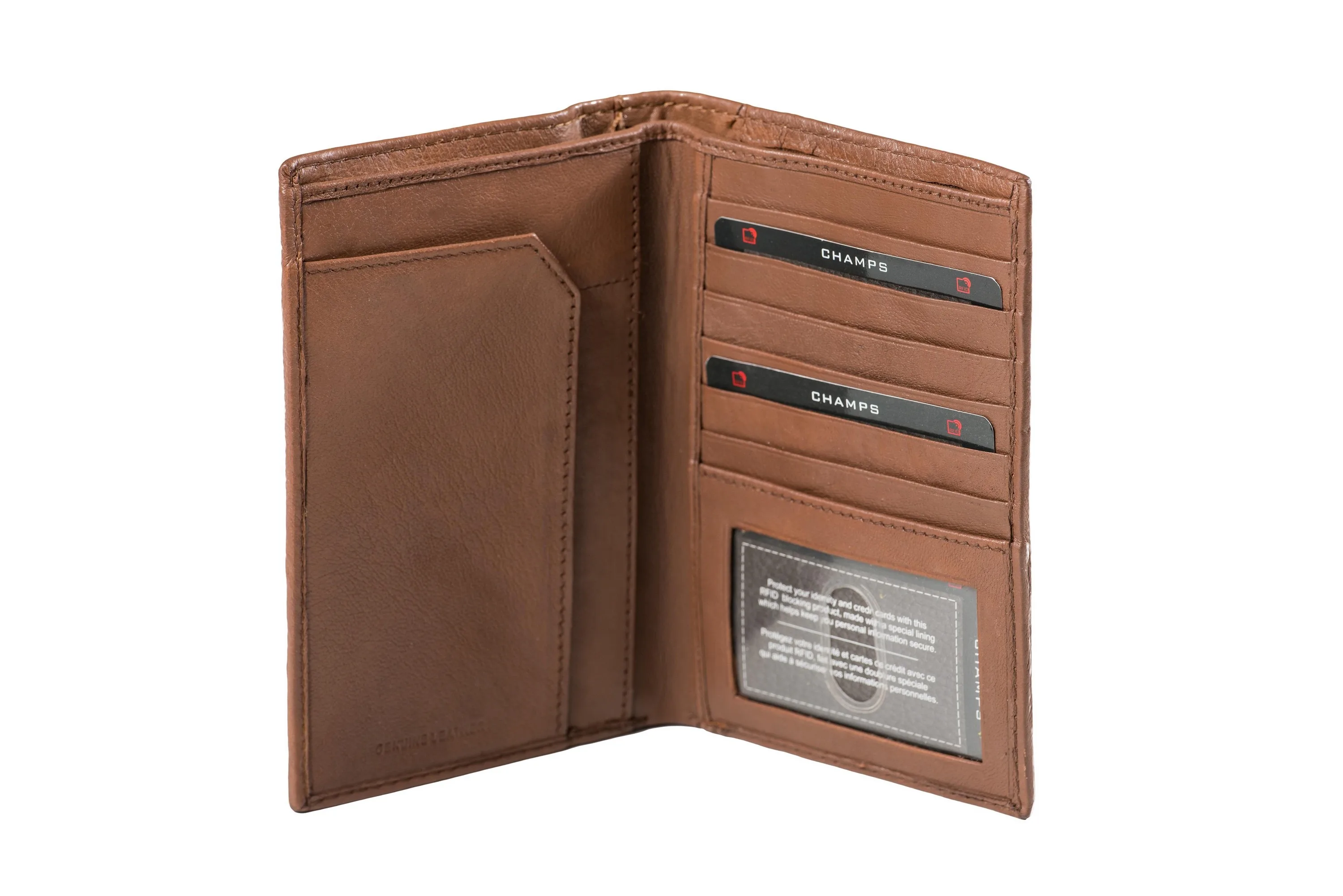 Champs Luggage Tan Leather Passport Holder Size 0.5"X6"X4"
