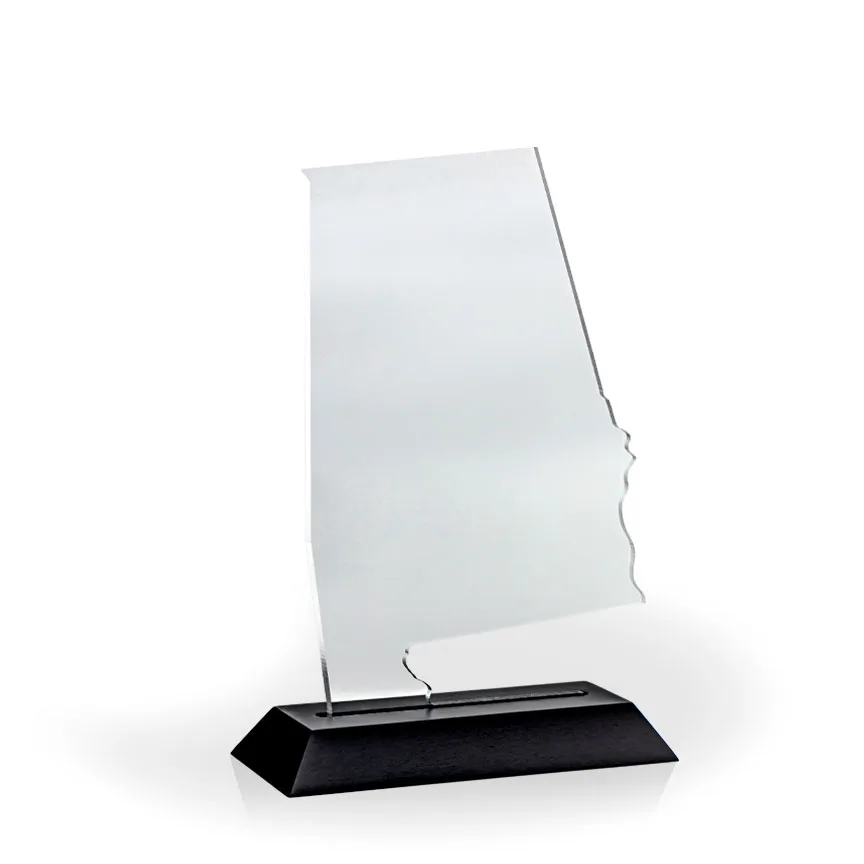 Alabama Award with Black Wood Base - Engraved view 2