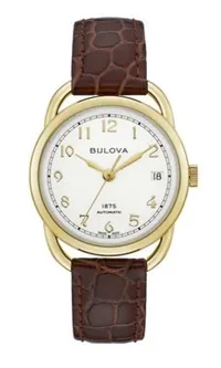 Citizen® Joseph Bulova Commodore Ladies Leather Strap Watch w/Champagne Dial