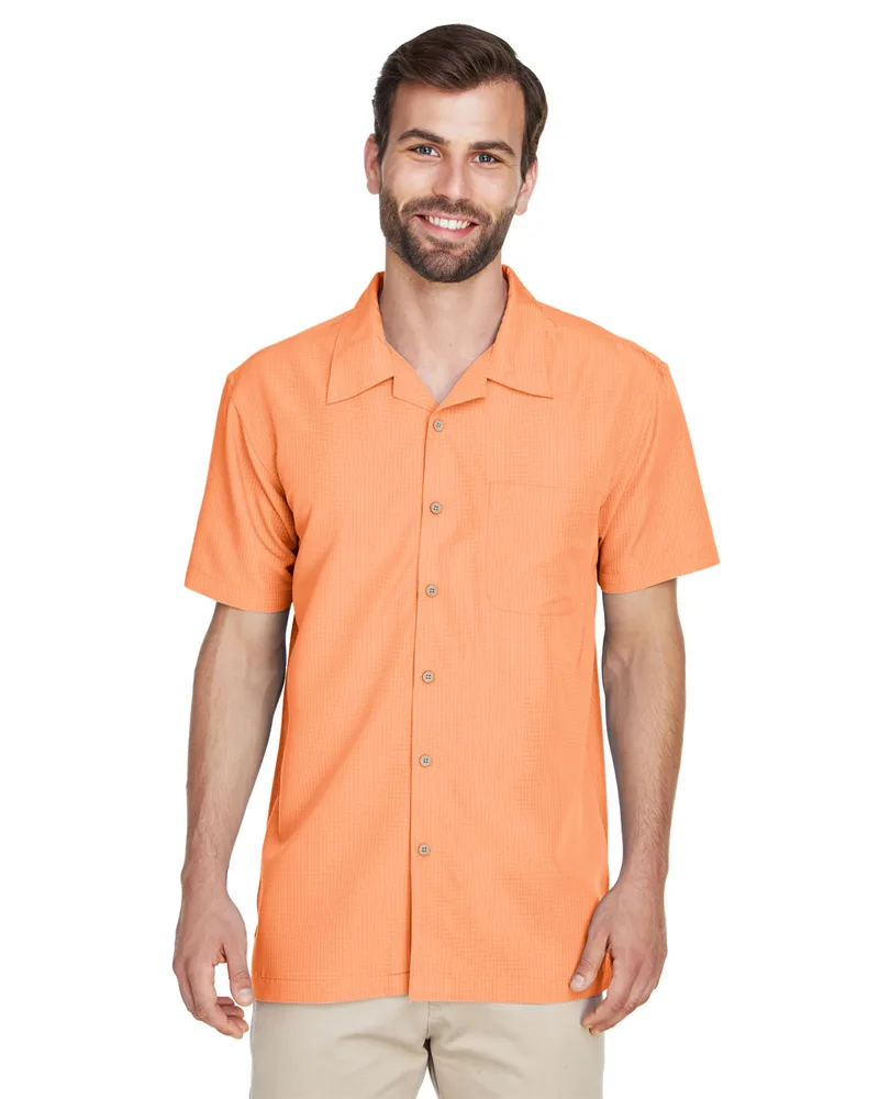 Harriton Men's Barbados Textured Camp Shirt view 6