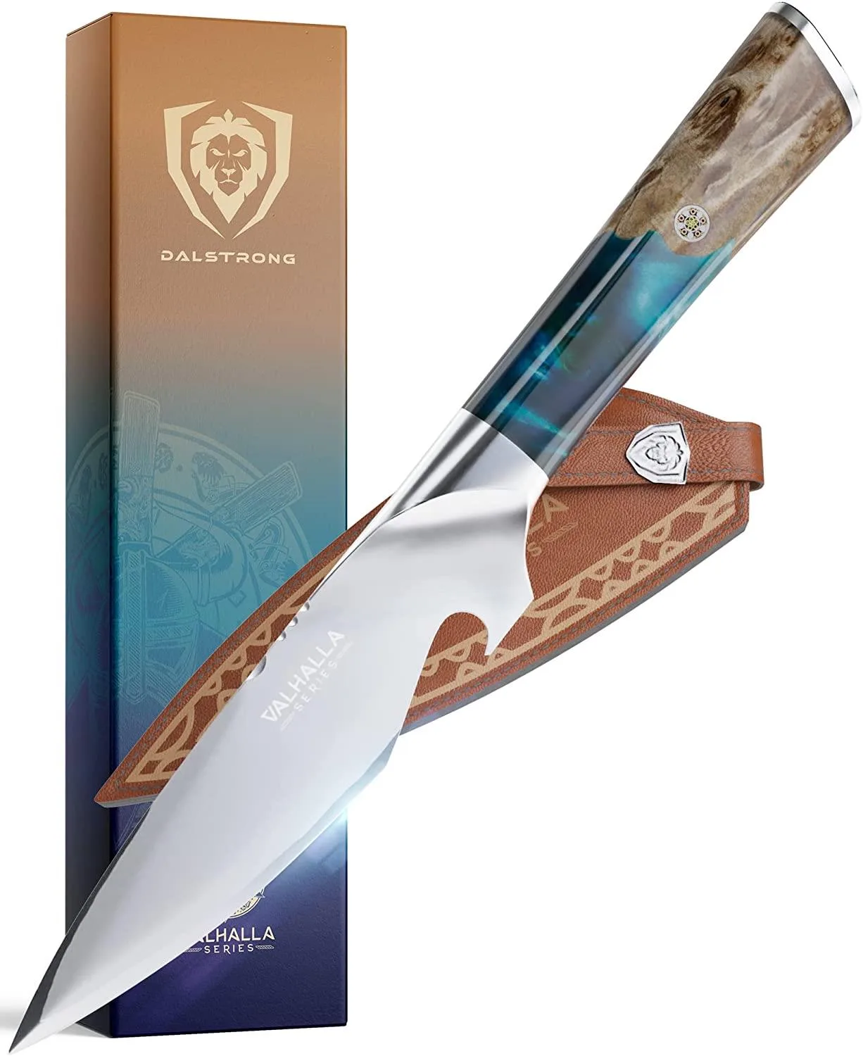 Dalstrong 6" Bbq Utility Knife - Valhalla Series - High Carbon Steel - Resin Handle - Leather Sheath