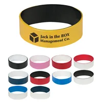 1" Silicone Bracelet — Black With White