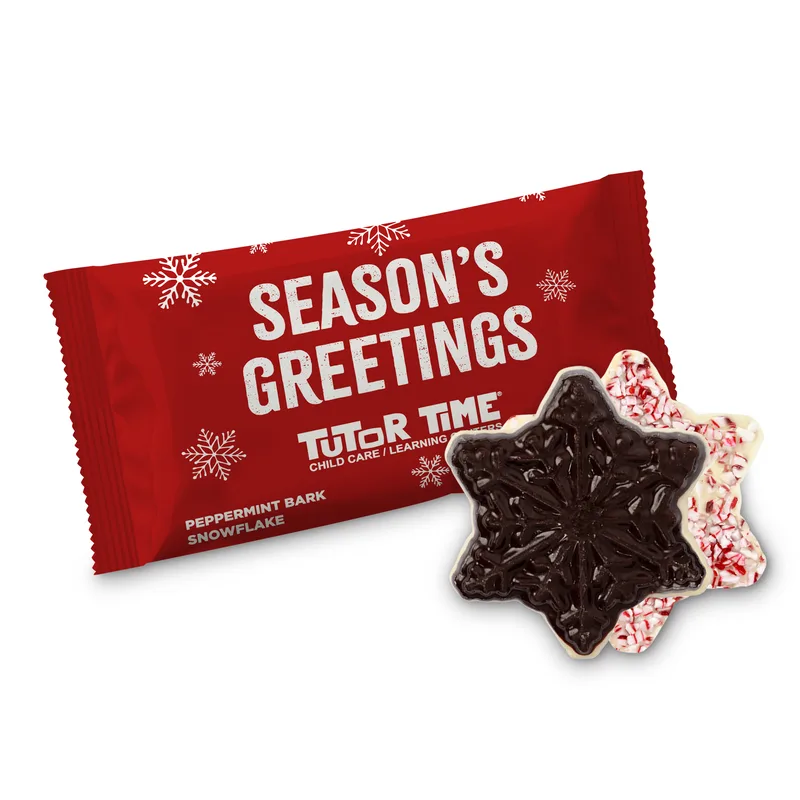 Individually Wrapped Peppermint Bark Snowflake Candy (1 Color) view 2