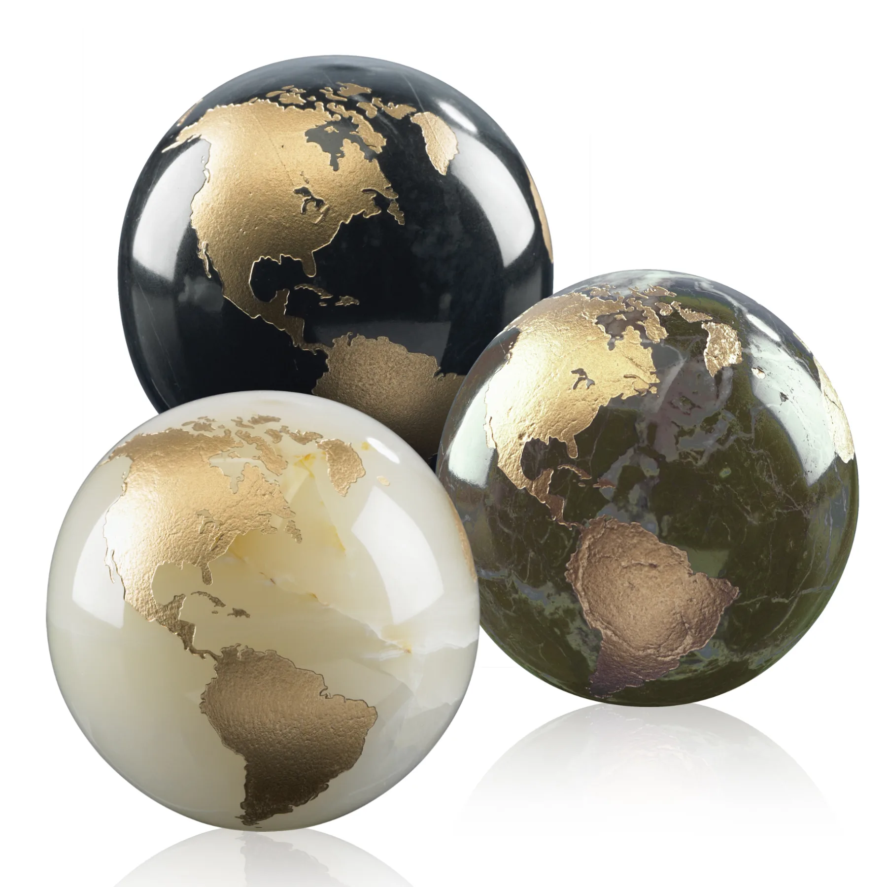 Gold Filled Marble Globes