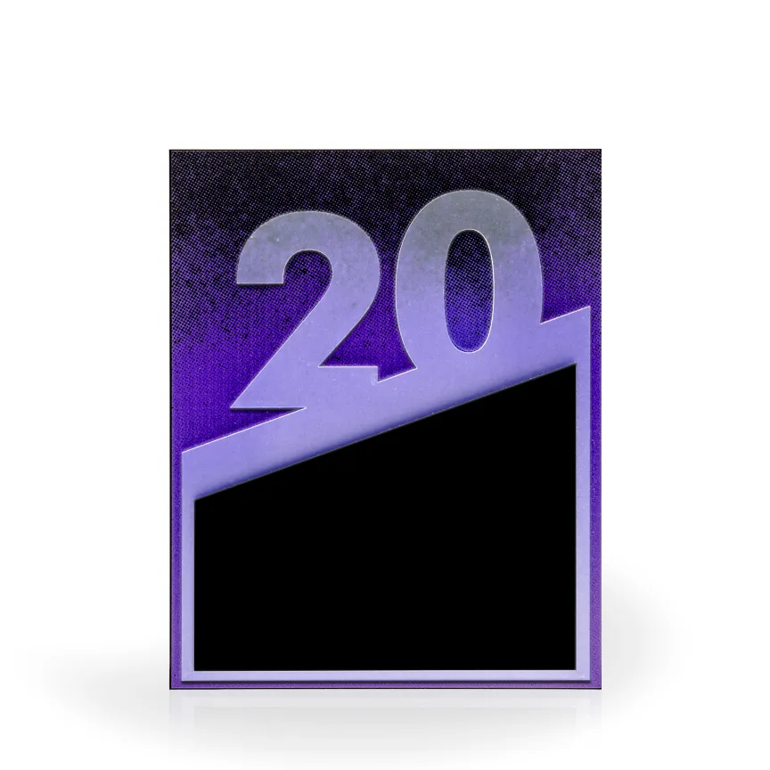 20 Year Flow Acrylic Award Plaque view 2
