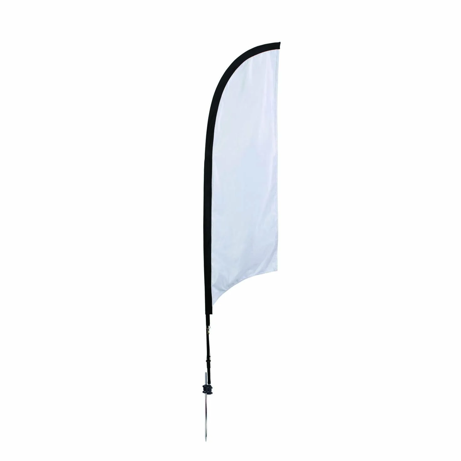 7' Premium Razor Sail Sign Flag, 1-Sided, Ground Spike view 2
