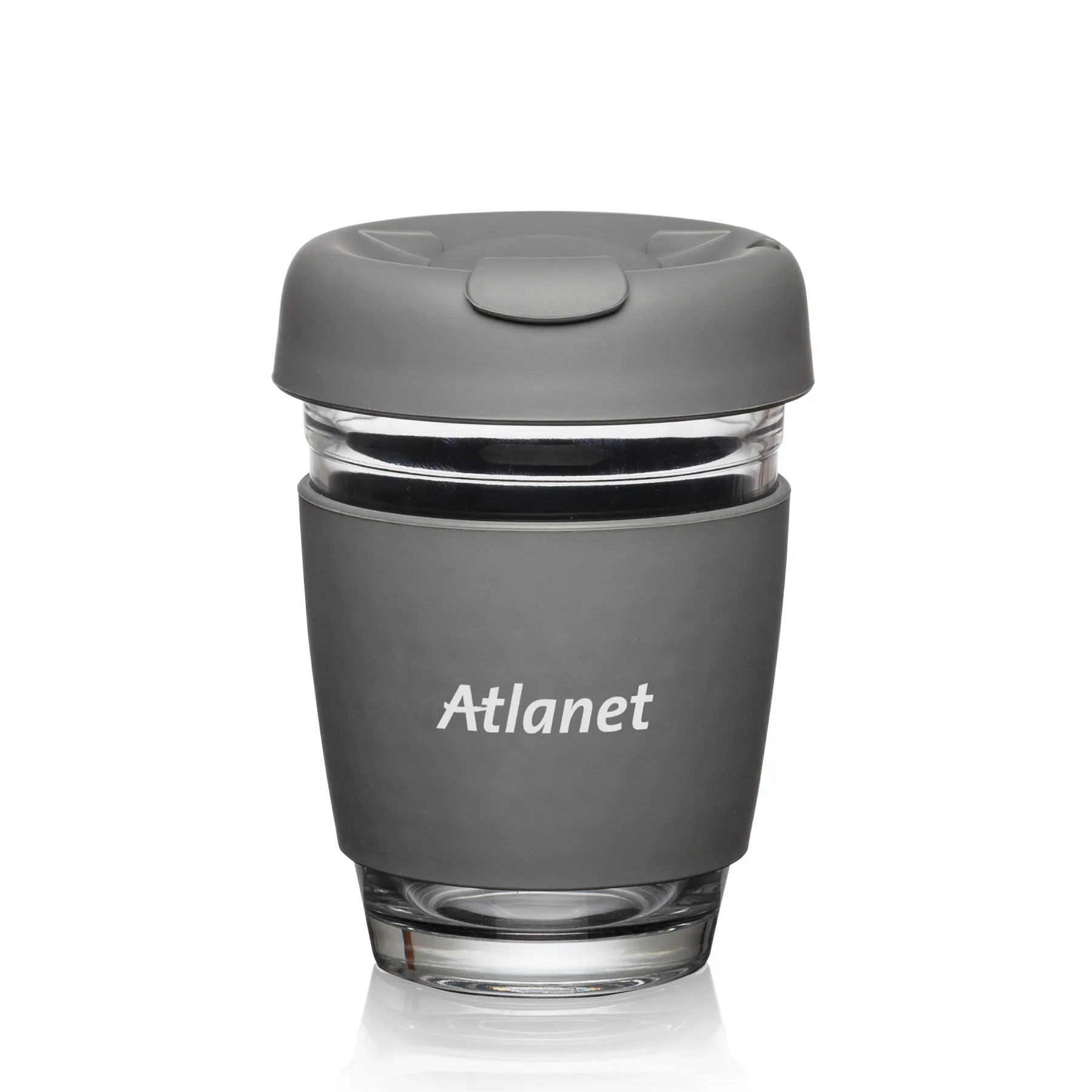 Retiro Borosilicate Glass Tumbler w/Silicone Lid - 8oz