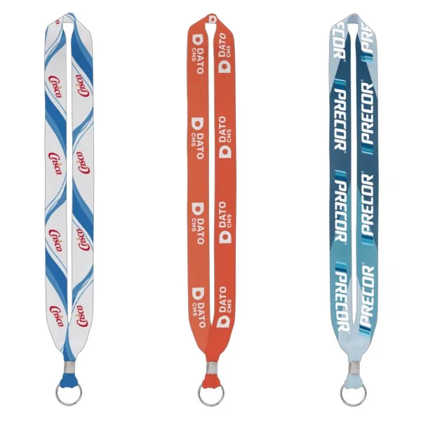IMPORT Rush 1" Dye-Sublimated Lanyard with Silver Crimp & Split-Ring