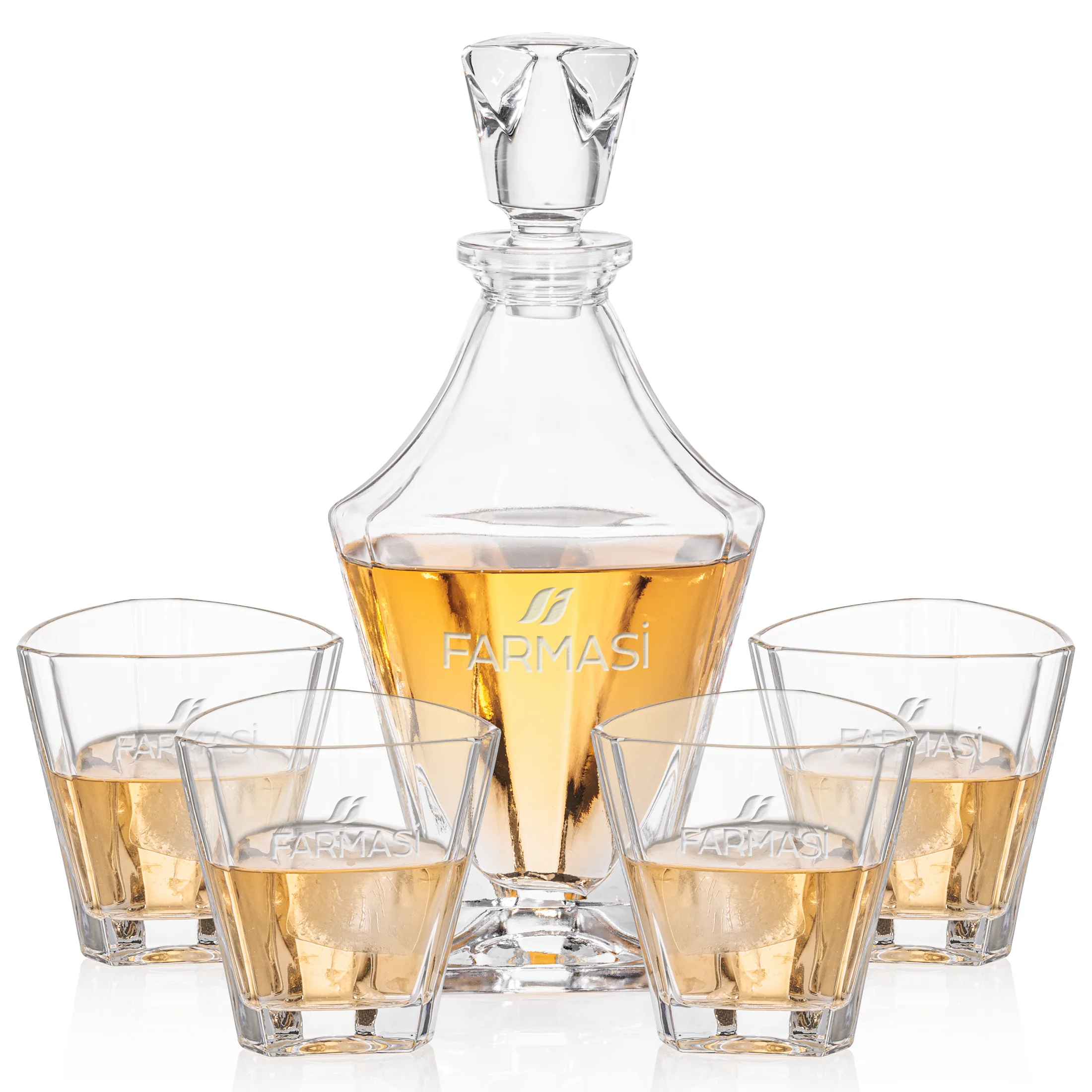 Decanter Set, Deep Etch, Decanter & 4 OTR