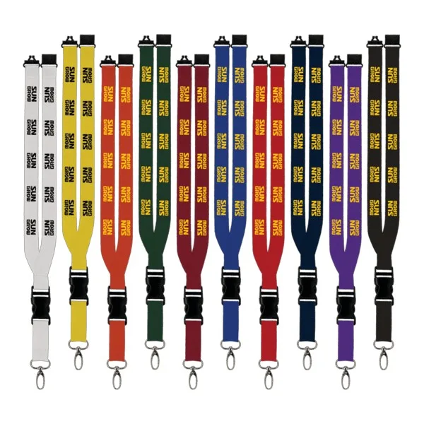 Maverick 1" Polyester Lanyard w/ Slide Buckle Release, Silver Metal Oval & Convenience Release