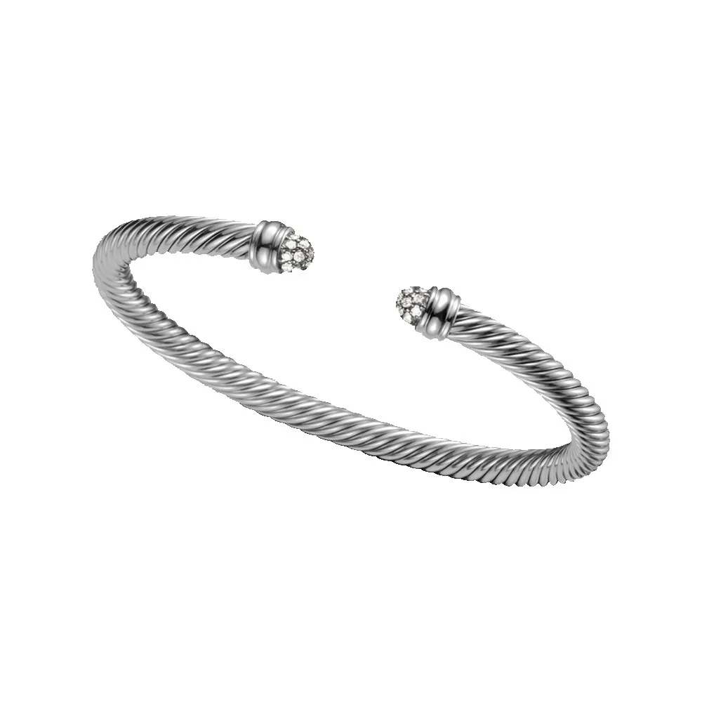 David Yurman Classic Cable Bracelet with Pave Diamonds