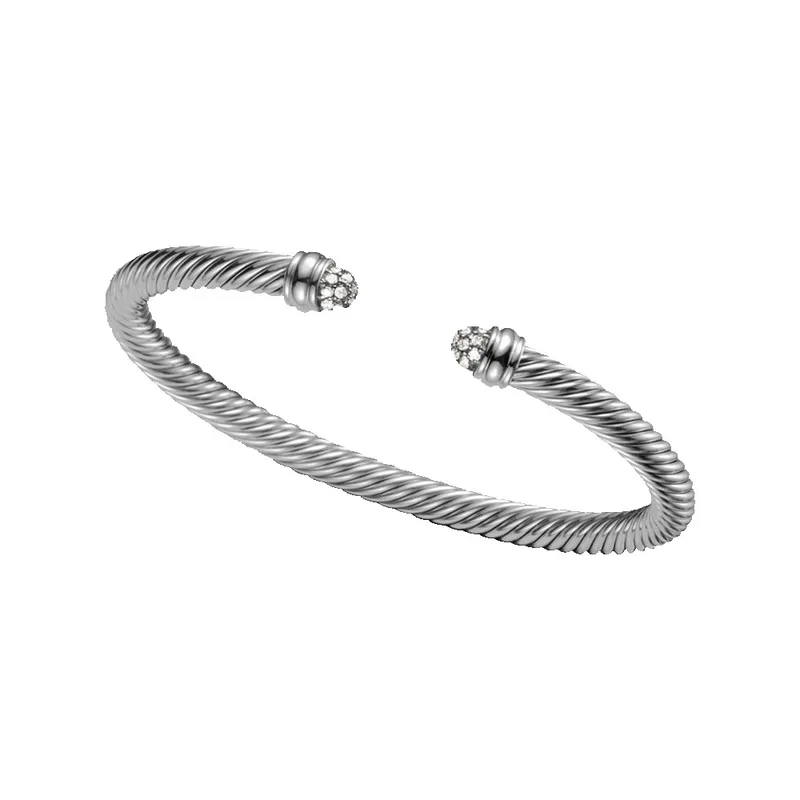 David Yurman Classic Cable Bracelet with Pave Diamonds