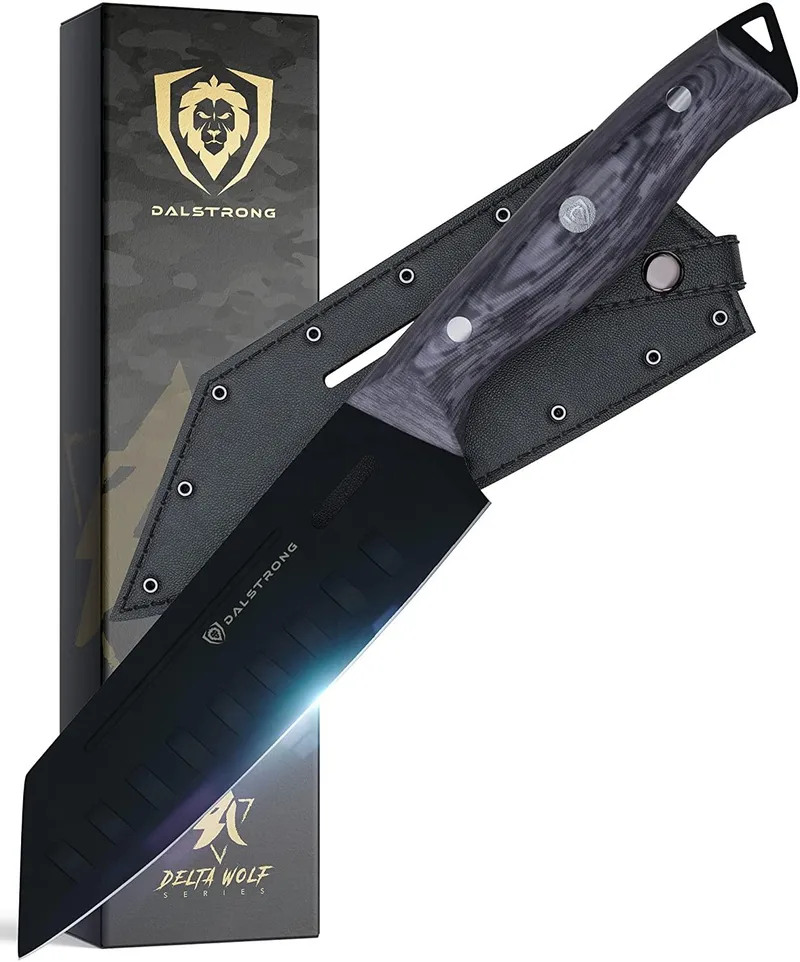Dalstrong 7" Santoku - Delta Wolf Series - High Carbon Steel - Camo Handle - Leather Sheath