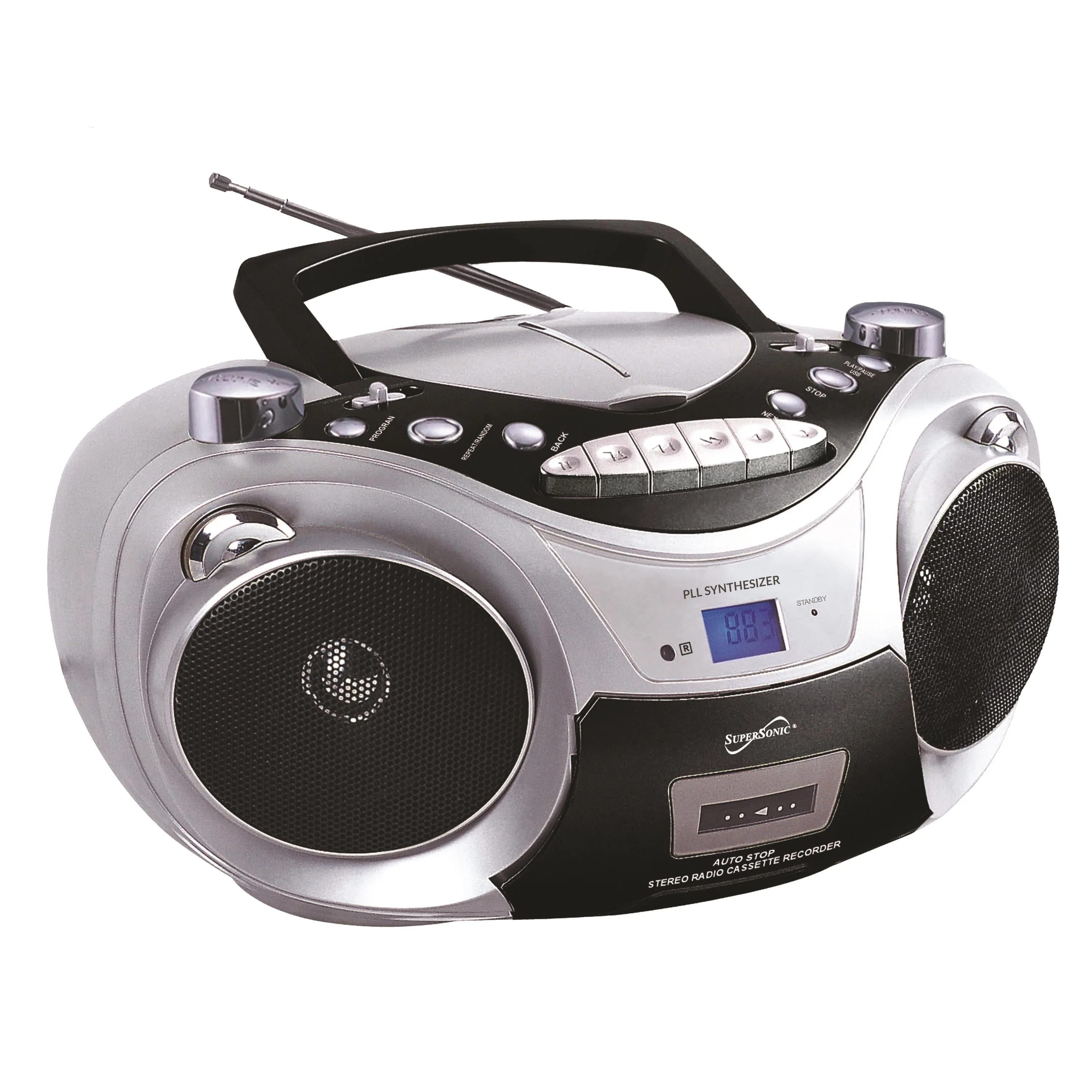 Supersonic® Bluetooth® Multifunction Boombox (Gray)