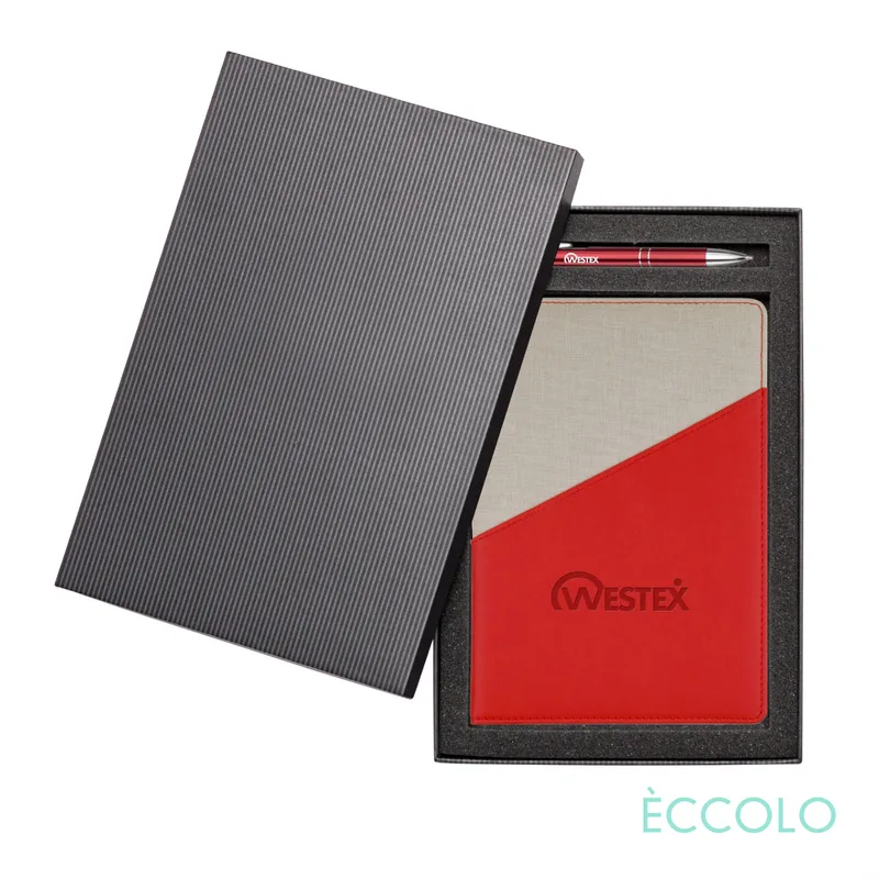 Journal & Clicker Pen Gift Set, Red/Red