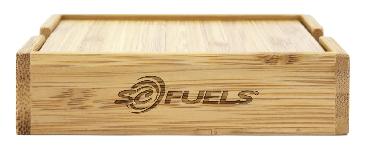 4 Piece Bamboo Coaster Set w/Case