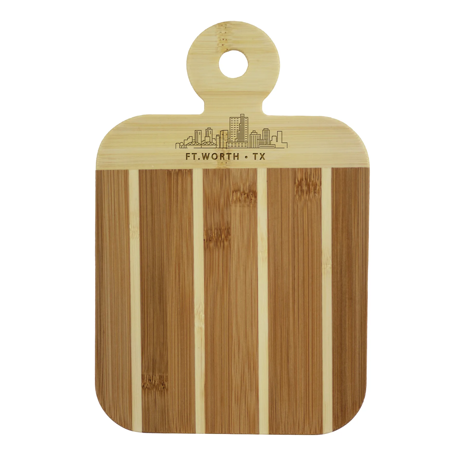 Striped Paddle Fort Worth City Skyline Board