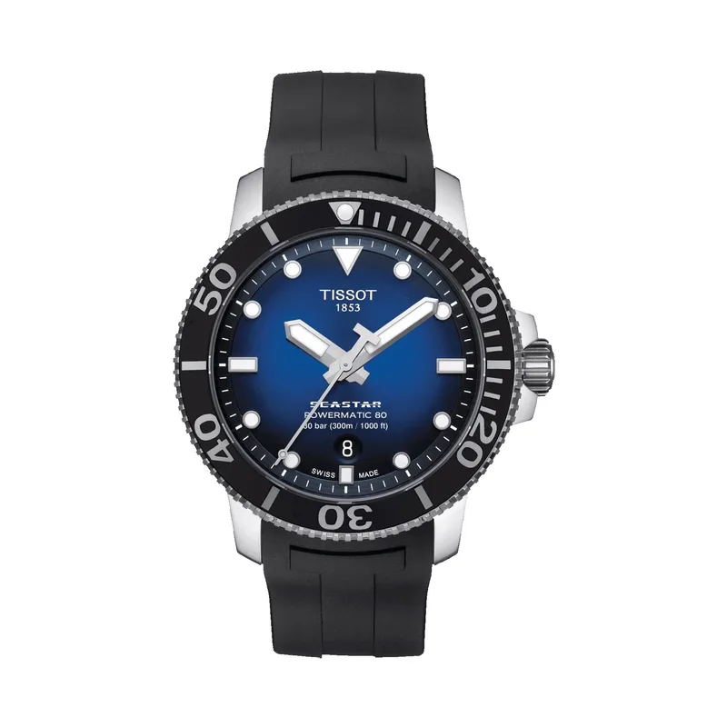 Tissot Seastar 1000 Black Rubber Strap Watch