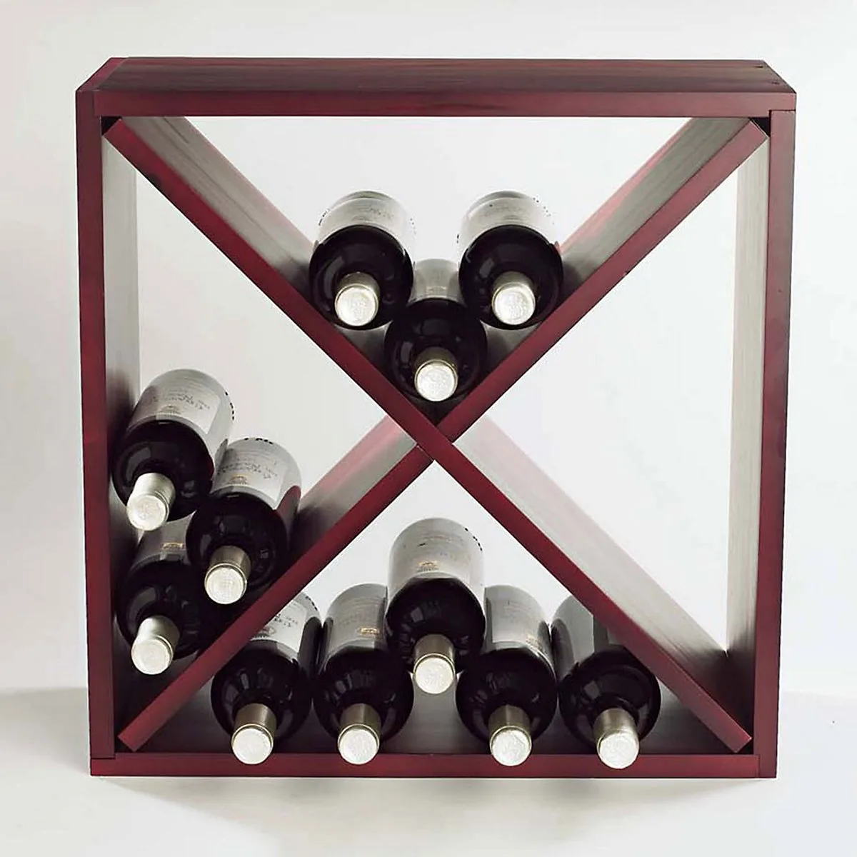 Wine Enthusiast 24 Bottle Compact Cellar Cube Wine Rack (Mahogany)