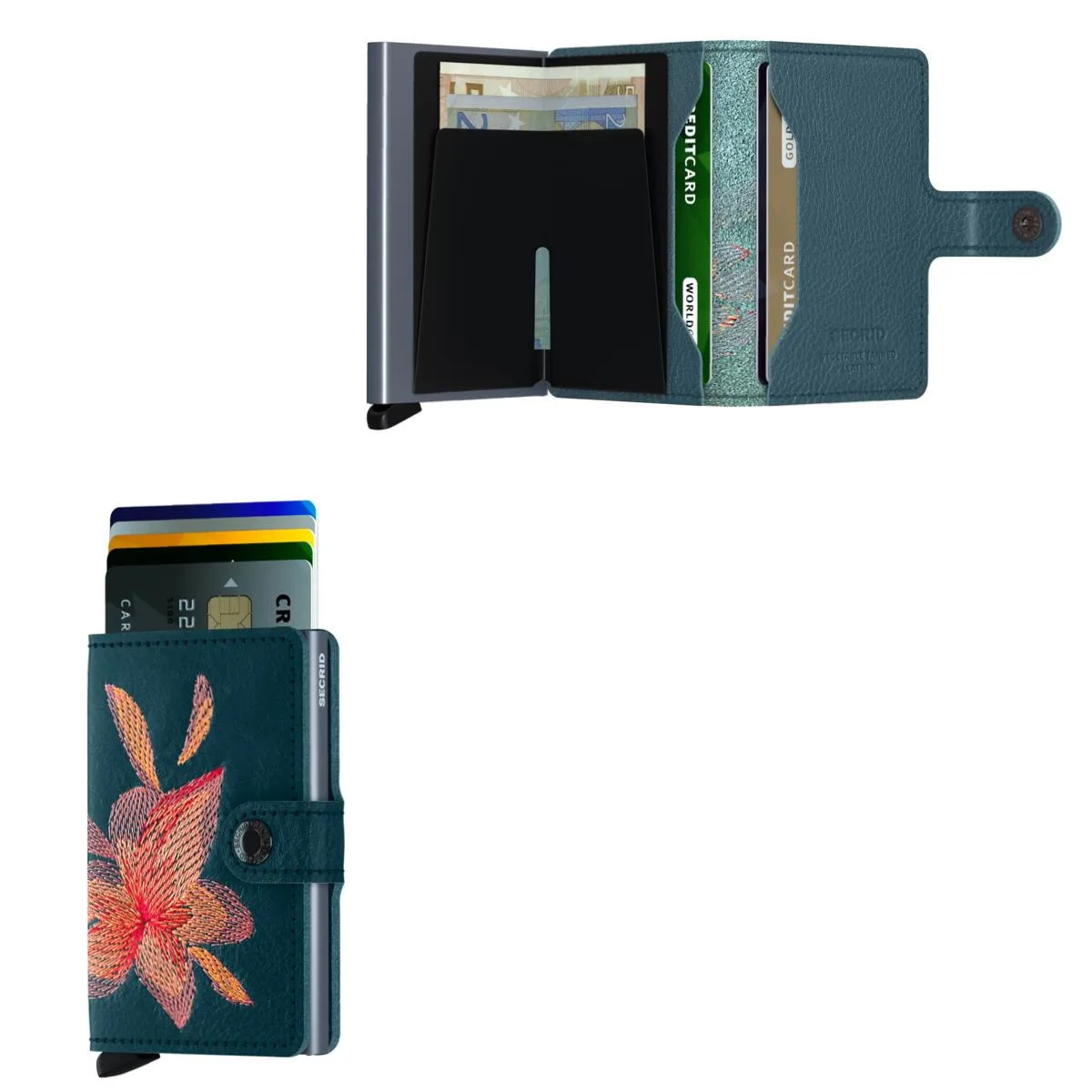 Secrid Miniwallet Stitched Magnolia Petrolio