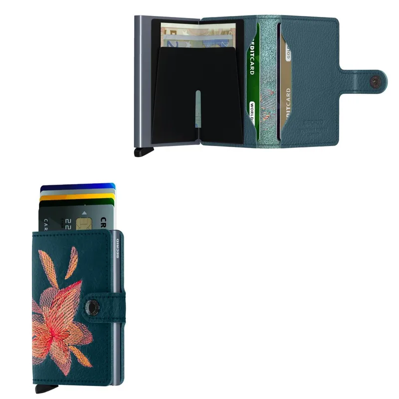 Secrid Miniwallet Stitched Magnolia Petrolio
