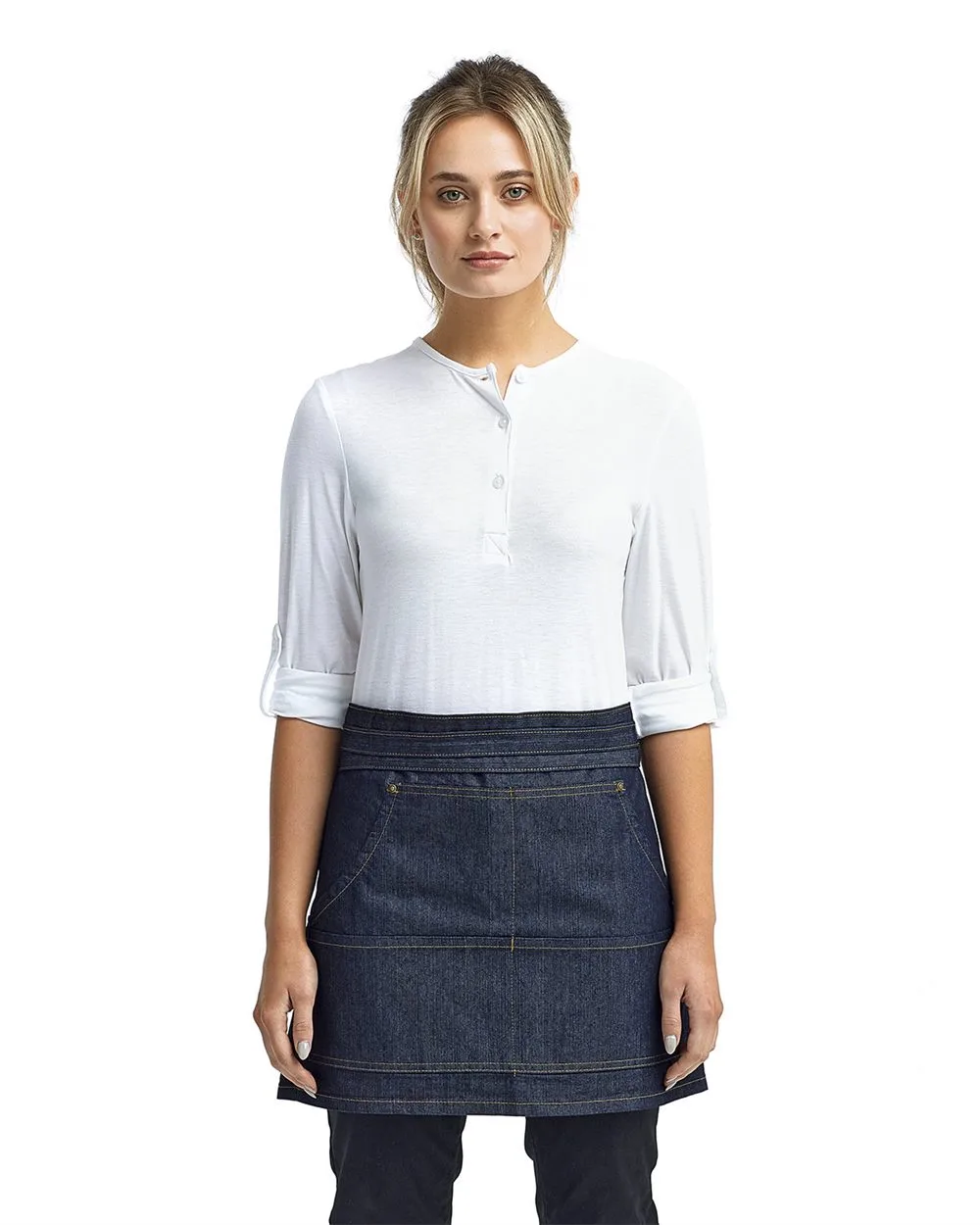 Artisan Collection by Reprime® Unisex Jeans Stitch Denim Waist Apron view 2