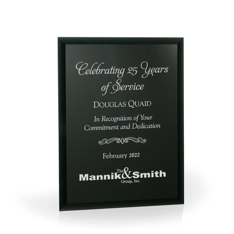 Cheval Black Glass Plaque, 9"x12"