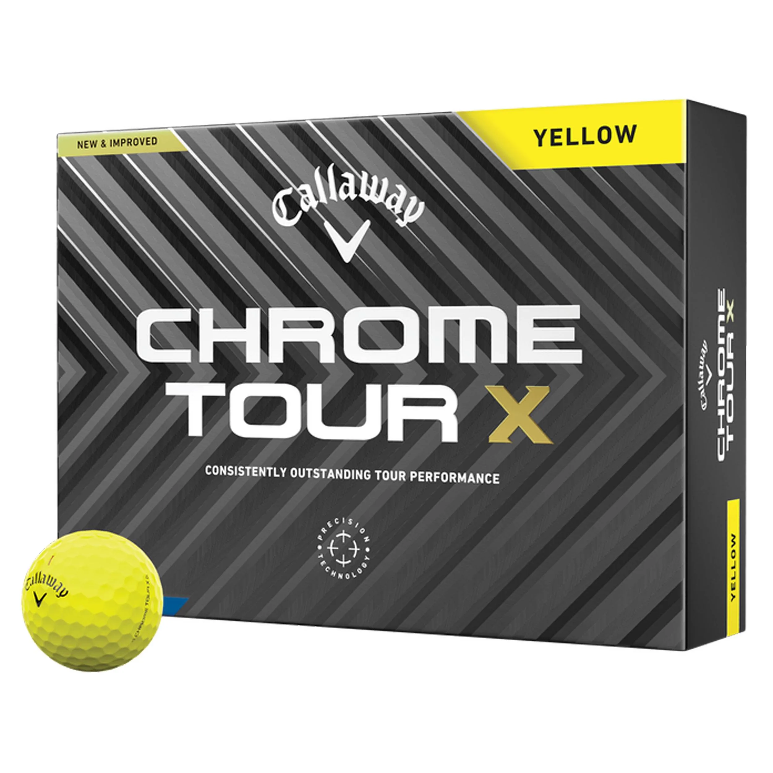 Callaway Chrome Tour X Yellow 2024 Golf Balls - 1 Dozen