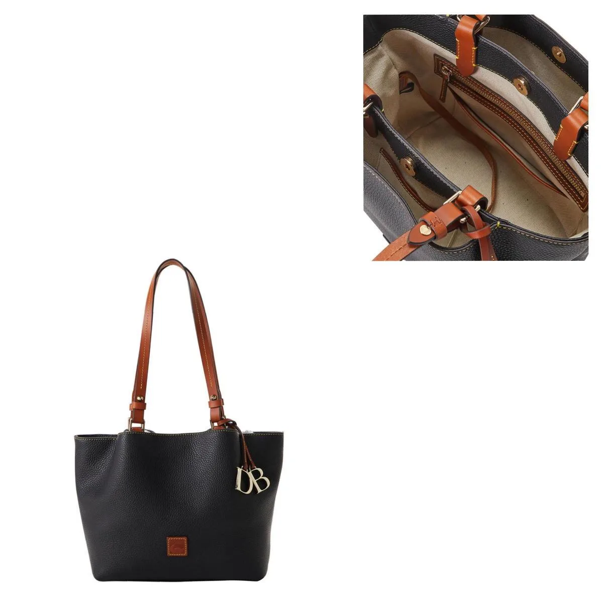 Dooney & Bourke Black Pebble Grain Small Flynn