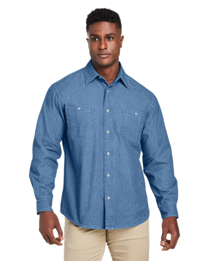 Harriton Men's Denim Shirt-Jacket view 2