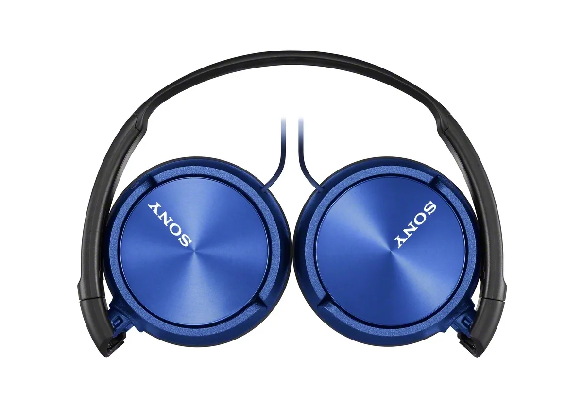 Sony Blue ZX Series Folding Headphones w/Mic