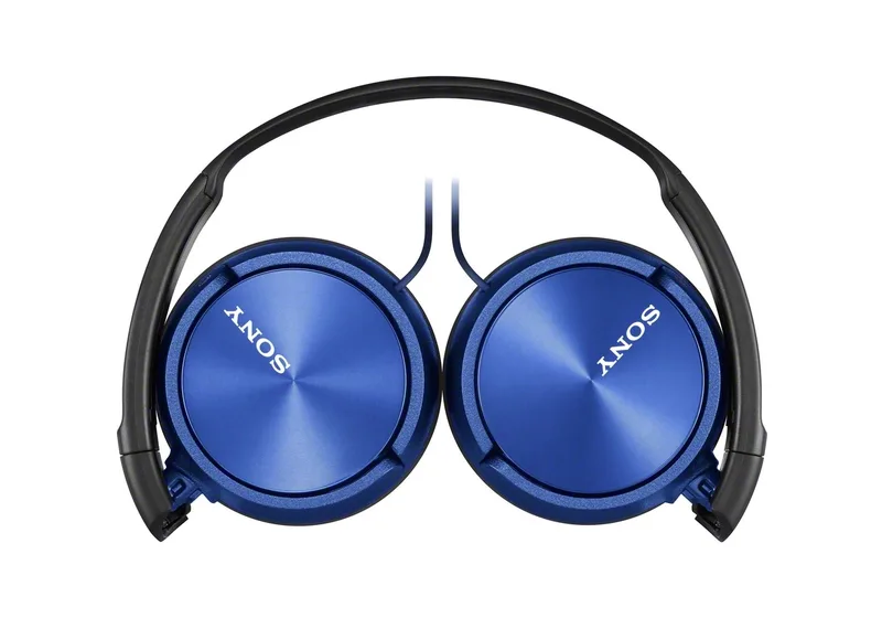 Sony Blue ZX Series Folding Headphones w/Mic