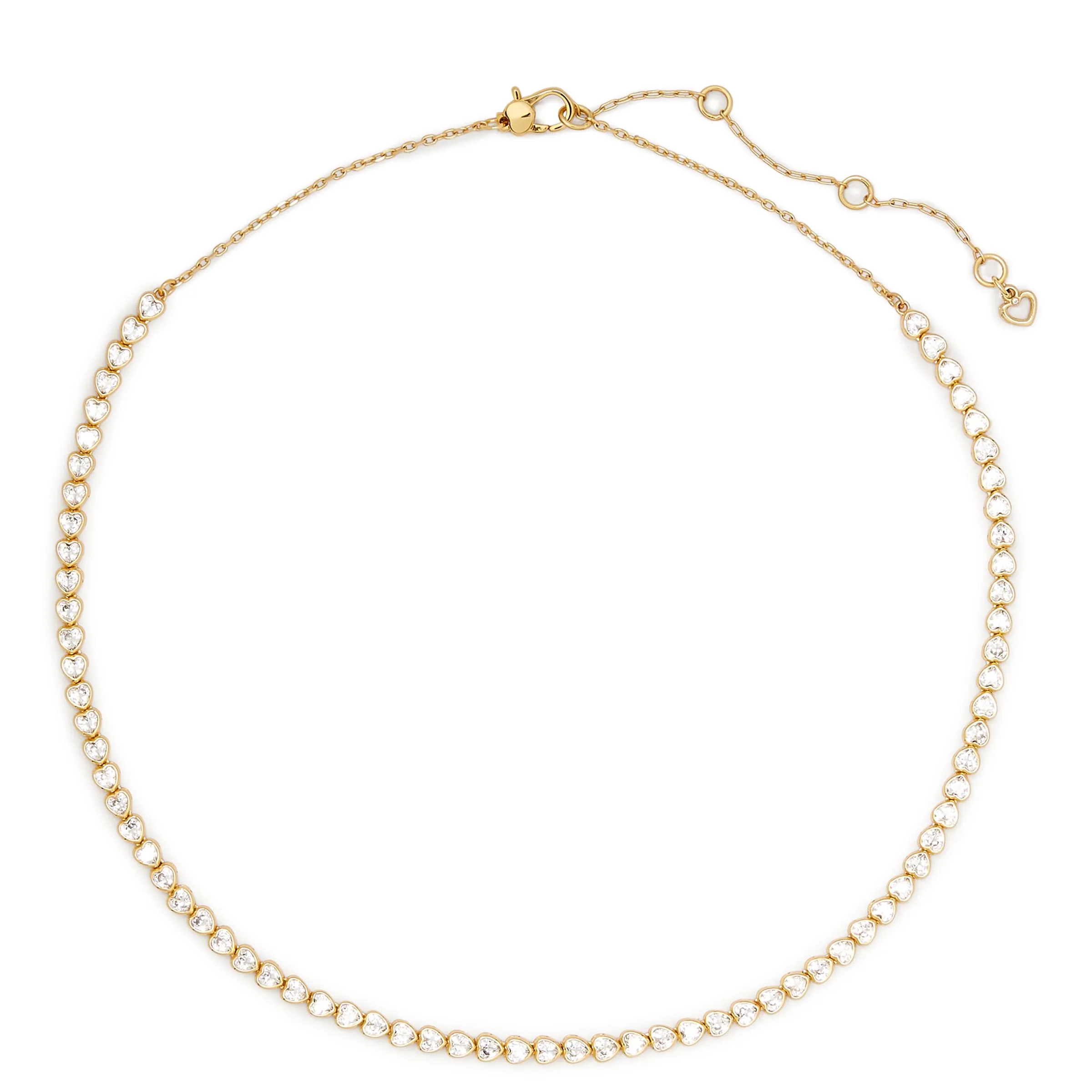 kate spade new york Sweetheart Delicate Tennis Necklace - Clear/Gold