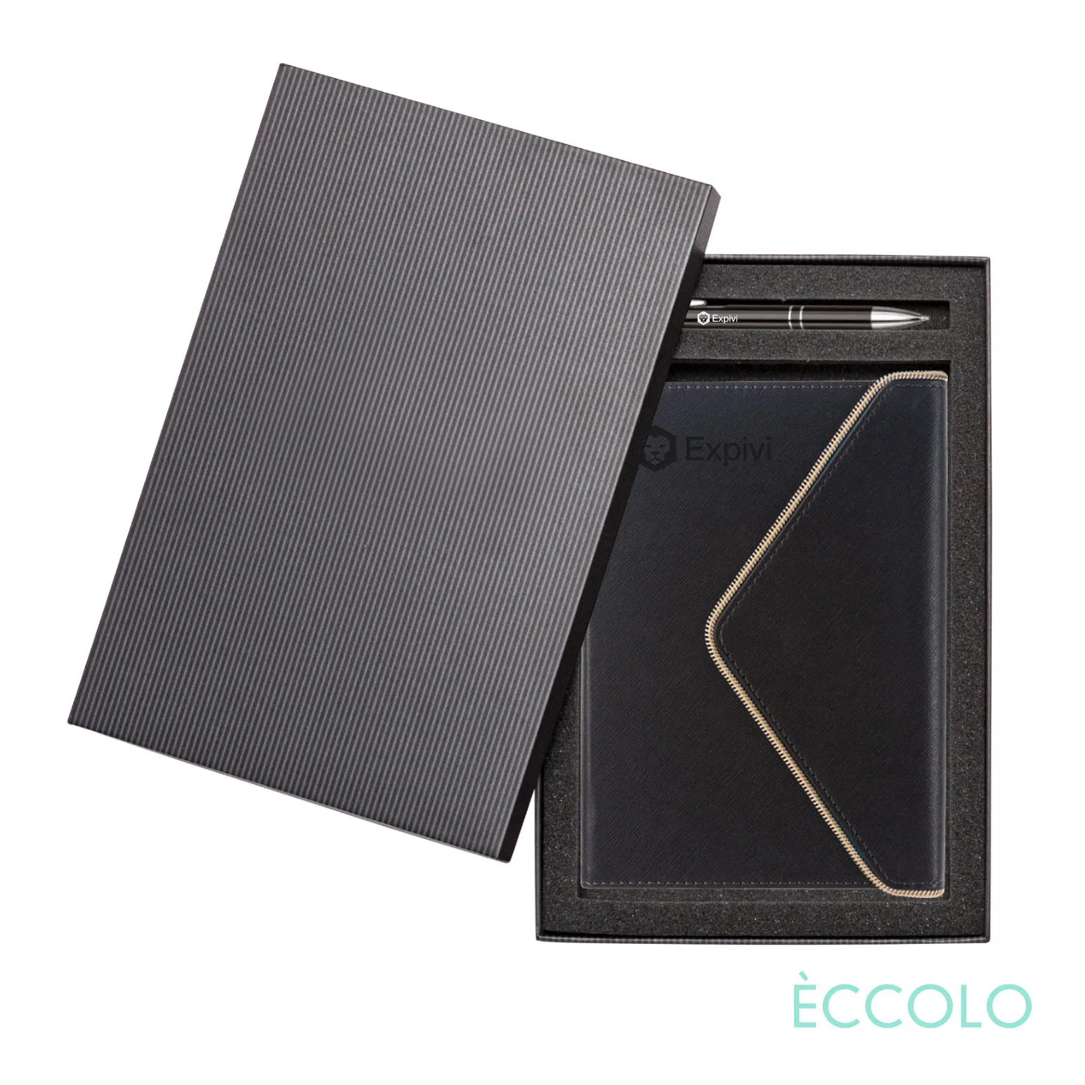 Journal & Clicker Pen Gift Set, Black PMS2246