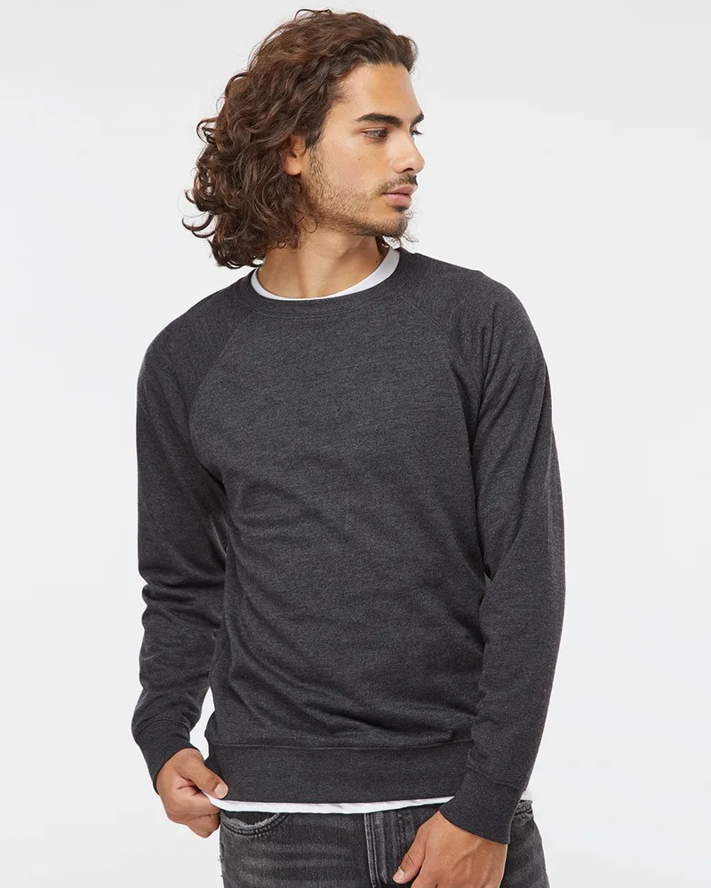 Independent Trading Co.® Unisex Icon Lightweight Loopback Terry Crewneck Sweatshirt view 2