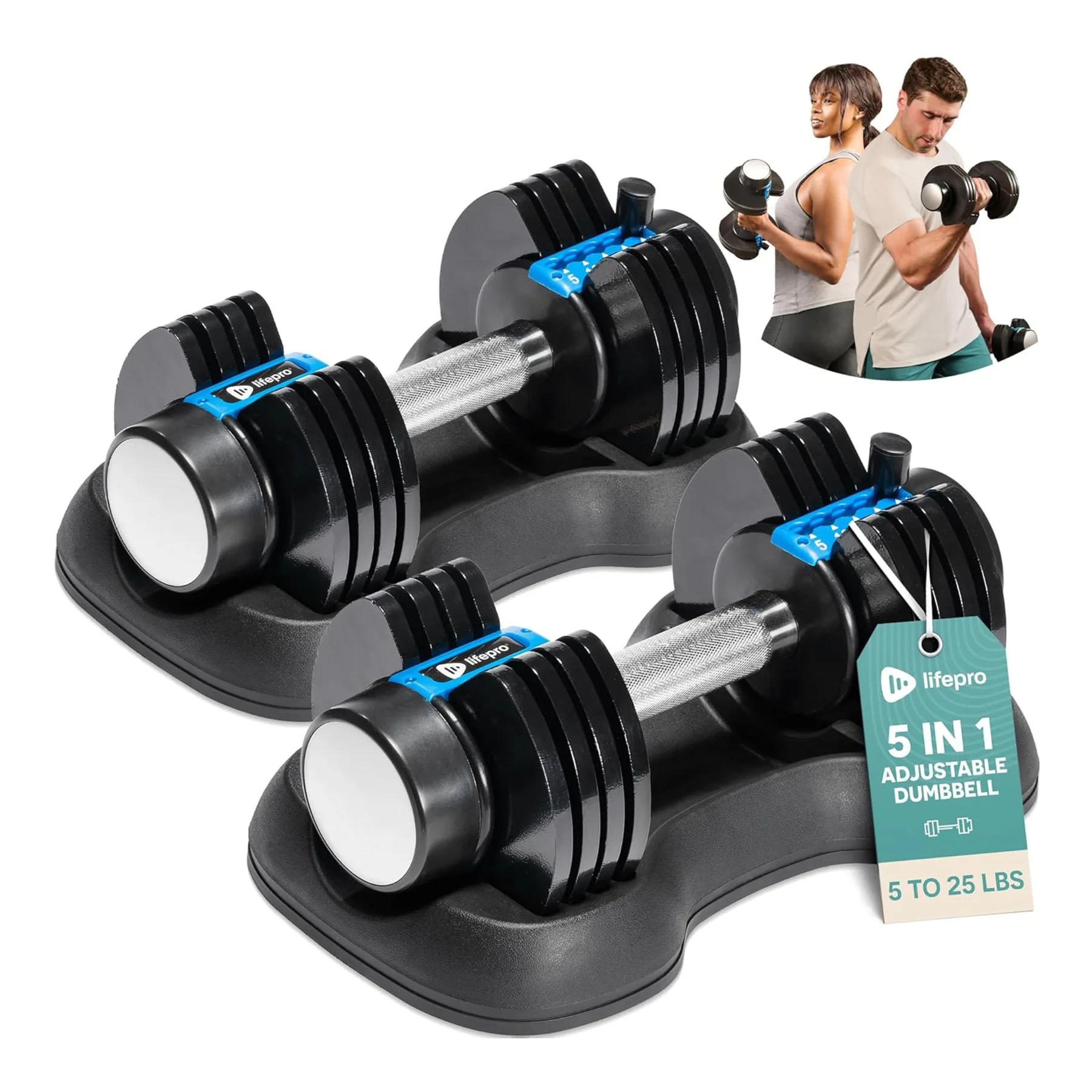 Lifepro PowerFlow Plus Adjustable Dumbbells