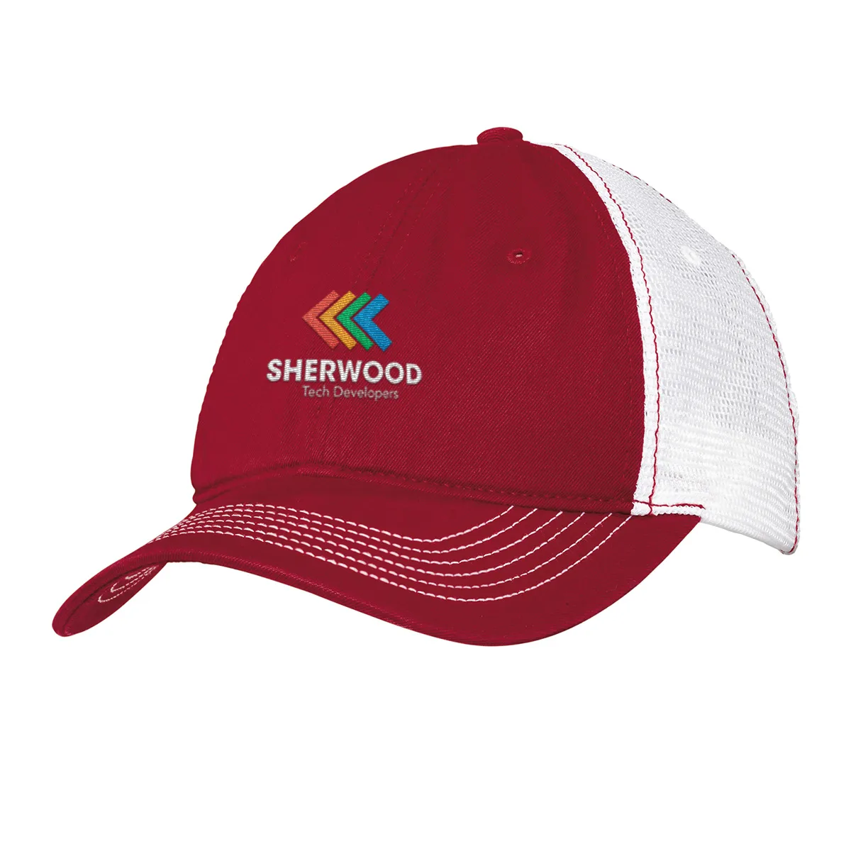 DT607 redwhite Embroidery