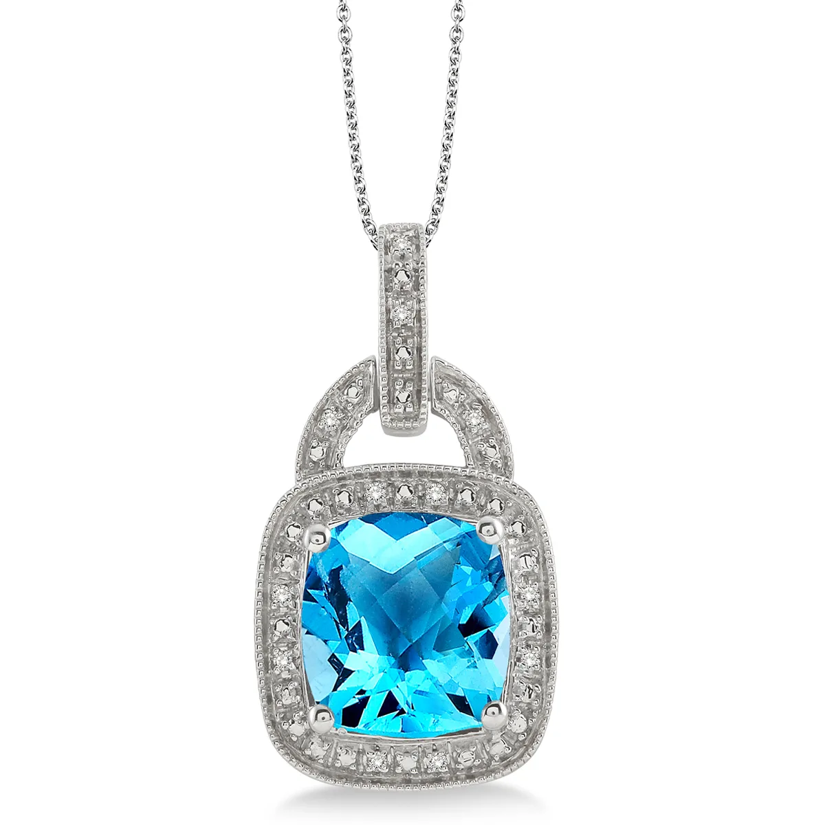 Jilco Inc Blue Topaz Sterling Silver Necklace