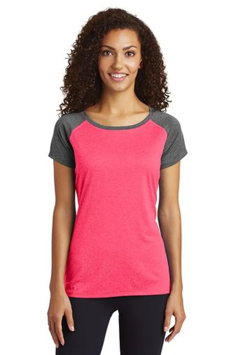Sport-Tek ® Women's Heather-On-Heather Contender ™ Scoop Neck Tee.