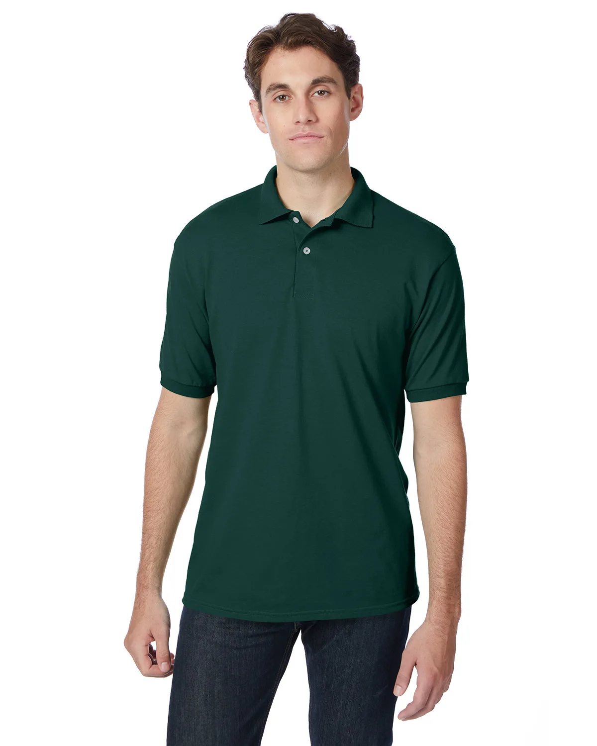Hanes Printables Adult EcoSmart® Jersey Knit Polo view 5