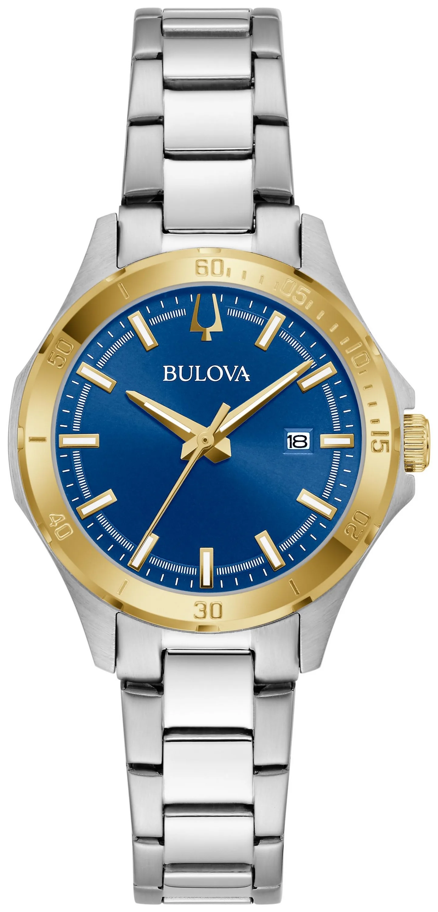 Bulova Watches Corporate Collection, Ladies' Two-Tone Bracelet Watch w/Blue Dial