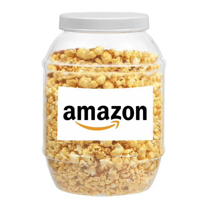 Plastic Jar Filled w/ Caramel Popcorn