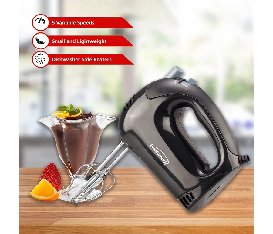 Black 5-Speed Hand Mixer