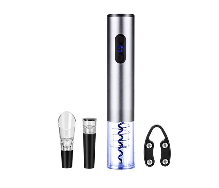 Electric Wine Bottle Opener w/Foil Cutter, Vacuum Stopper, & Aerator Pourer