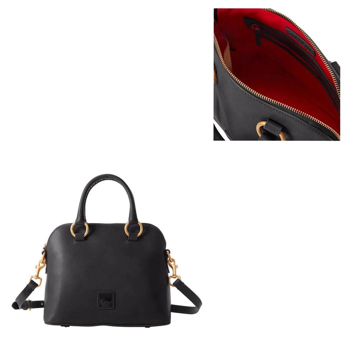 Dooney & Bourke Black Florentine Domed Satchel